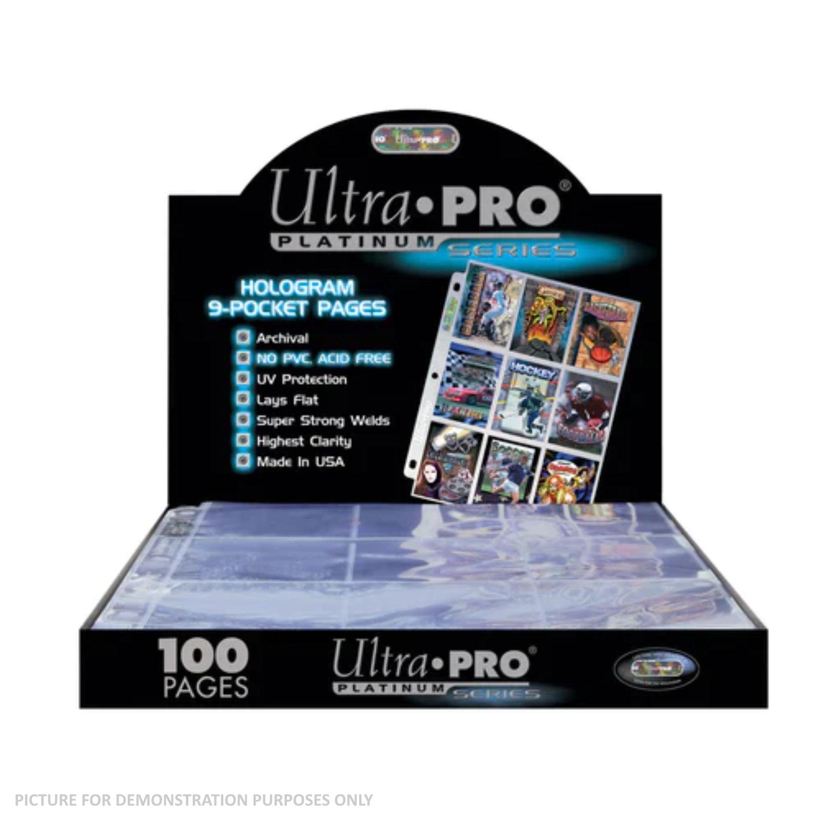 Ultra Pro PLATINUM 9 Pocket Trading Card Pages - TRAY of 100 or CASE of 1000